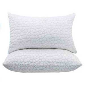 Itopfox Cooling Bed Pillows 2 Pack, Shredded Memory Foam Adjustable Pillow for Side Back Stomach Sleepers, Neck Pain Relief, Luxury Firm Gel Pillow - 1 of 4