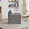 Swivel Accent Chair, Upholstered Skirted Swivel Chair with Removable Back Cushion, 360 Degree Comfy Armchair for Living Room, Nursery, Lounge,Office - 3 of 4