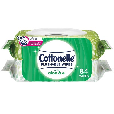 Cottonelle GentlePlus Flushable Wipes with Aloe & Vitamin E - 2pk/42ct