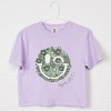 S.W.Smiley Green Floral Butterflies - Women's Boxy Crop Top Graphic T-Shirt - 3 of 4