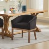 APRILSOUL27.90"Mid Century Modern Upholstered Barrel Dining Chairs with Arms,Farmhouse Linen Kitchen - 3 of 4