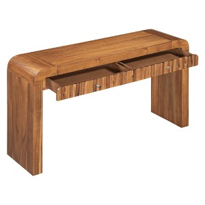 Dexmalle Rustic Console Table with Fluted Drawer Front and Curved Corners & Thick Legs - 1 of 4