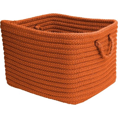 Colonial Mills Modern Farmhouse Braided Mudroom Basket, 16"x12"x10", Orange