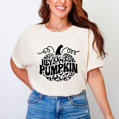 Simply Sage Market Leopard Hey Pumpkin Garment Dyed Tee - M - Ivory