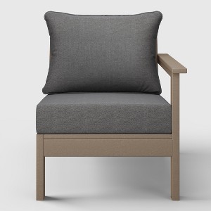 WestinTrends  Avalon Outdoor Patio HDPE Right Arm Facing Sectional Corner Club Chair with Patio Cushions - 1 of 4