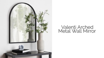 Valenti Walnut Brown Arched Wall Vanity Mirror