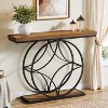 Tribesigns 47"Console Table,2-Tier Sofa Table with Geometric Metal Frame, Narrow Entryway Tables with Storage Shelf for Living Room, Rustic Brown - 3 of 4
