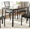 NicBex Dining Table Transitional Simple Style Brown Faux Marble Table Top Black Metal Finish Frame for Dining Room - 2 of 4