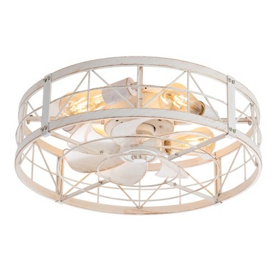 Airsurfer 20'' 7-Blade Indoor Enclosed Caged Flush Mount Ceiling Fan with the Remote Control