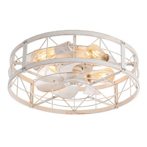 Airsurfer 20'' 7-Blade Indoor Enclosed Caged Flush Mount Ceiling Fan with the Remote Control - 1 of 4
