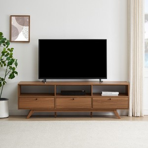 VYNXARIA Modern Scandi 3-Door Low Profile TV Stand for TVs up to 80 Inches ¨C Mocha - 1 of 4