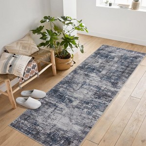 Washable Area Rug, Soft Fluffy Abstract Floor Carpet, Plush Accent Mat for Living Room Bedroom Kitchen Dining Room Office Nursery - 1 of 4