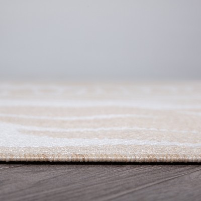 Natural Floral Synthetic Flat Woven 5' x 7' Area Rug