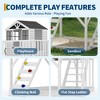 Outdoor Wooden Playhouse with Climbing Wall, 2 Story Wooden Playhouse with Step Ladder, Elevated Modern Cedar Playhouses Kids - 4 of 4