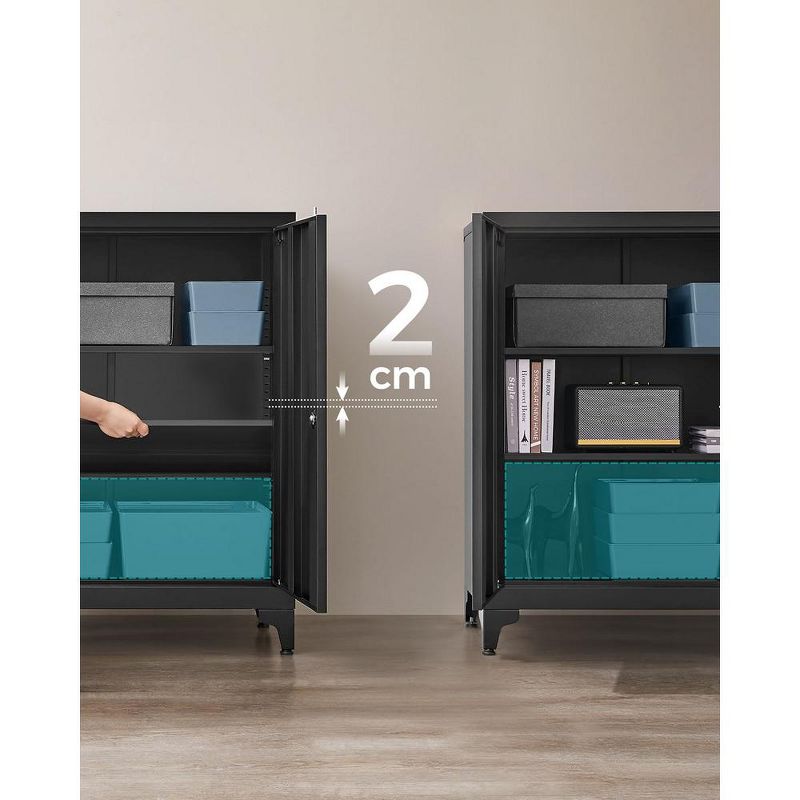 SONGMICS Office Cabinet Garage Cabinet, Metal Storage Cabinet with Doors and Shelves, 5 of 10