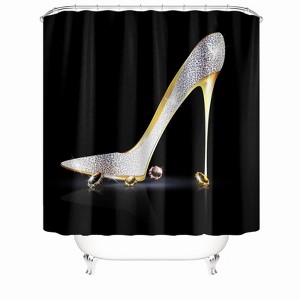Silver High Heels Shower Curtains for Bathroom Waterproof Fabric Bath Curtain Durable Soft Stylish Bathroom Decor 72x72 Inch - 1 of 1
