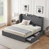 COZONY Queen Size Bed Frame with Storage Drawers and Power Hub, Upholstered Wingback Headboard for Bedroom - 3 of 4