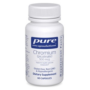 Pure Encapsulations Chromium (Picolinate) 500 mcg - for Lipid & Carbs Metabolism* - Superior Absorption Chromium - Vegan & Gluten Free - 1 of 4