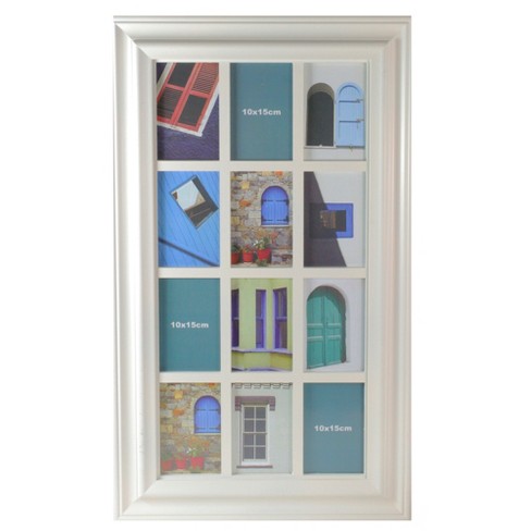 Northlight 29" Ivory Weathered Windowpane Collage Picture Frame for 4" x 6" Photos - image 1 of 3