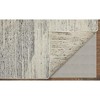 Ivory and Gray Abstract Hand Knotted Worn Faded Area Rug - 4 of 4