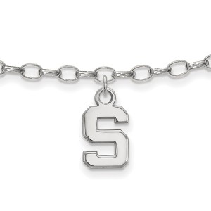 Black Bow Jewelry Sterling Silver Michigan State Spartans NCAA Anklet 9 Inch - 1 of 4