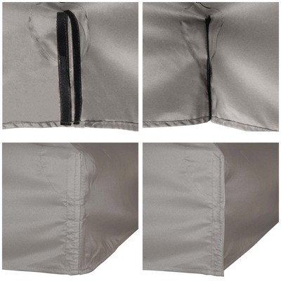 Gray Polyester 8' x 8' Dual-Tier Gazebo Canopy Replacement Top