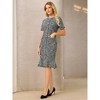 INSPIRE CHIC Women's Short Sleeve Elegant Work Fishtail Tweed Bodycon Mermaid Dress - 3 of 4