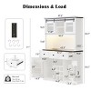 Farmhouse Pantry Bar Cabinet with LED Light, Sliding Door & Power Outlet, 71" Kitchen Storage Organizer for Coffee Bar Dining Room-3irtyhousy - 4 of 4