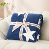 Snuggle Sac Ultra Soft Knit Throw Blanket Star Print Throw,Americana Style,Navy Blue - 3 of 4