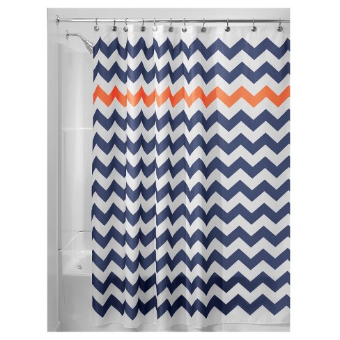Chevron Polyester Shower Curtain - iDESIGN - image 1 of 4