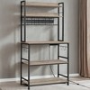 Hutch Bakers Rack with Power Outlet, 14 Hooks Microwave Stand, Adjustable Coffee Bar , Kitchen Storage Shelf, 15.7 x 31.5 x 66.9 Inches - 2 of 4