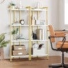 Whizmax 4 Tier Bookshelf, Gold Narrow Bookshelf with Metal Frame, Bookshelf with Open Display Shelves, Bookcase for Bedroom Living Room Home Office - 2 of 4