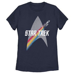 Women's Star Trek Enterprise Starfleet Rainbow Streak T-Shirt - 1 of 4