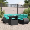 vidaXL Patio Sofa Set with Cushions and Table Outdoor 6 Piece Poly Rattan - Black - 2 of 4