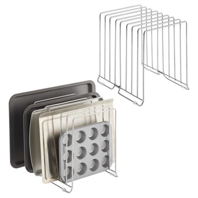 Mdesign Metal Kitchen Shelf Stackable Organizer Storage Rack, 2 Pack,  Chrome : Target