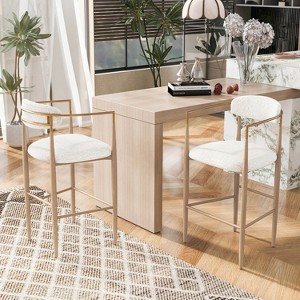 Christopher Knight Home Harrington Indoor 29.75" Fabric and Iron Barstool (Set of 2) - 1 of 4