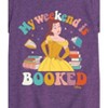Girls' - Disney Princess - My Weekend Is Booked Belle Fitted Short Sleeve Graphic T-Shirt - 2 of 4