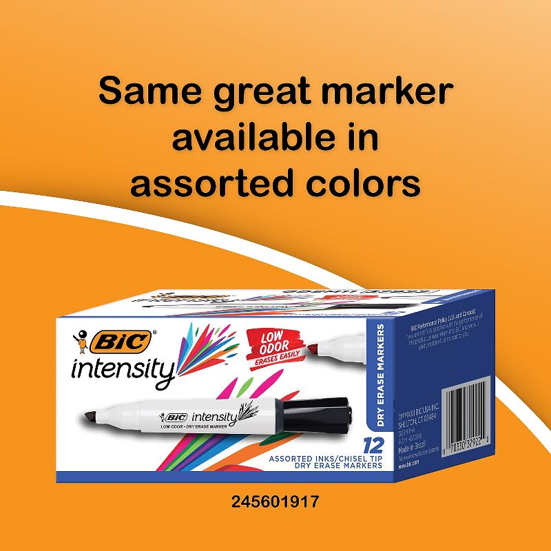 Bic Great Erase Grip Chisel Tip Dry Erase Marker Black Dozen GDEM11BK, 2 of 10