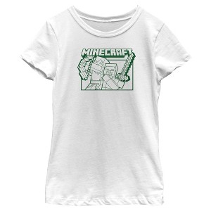 Girl's Minecraft Steve and Alex Attack T-Shirt - 1 of 4