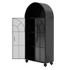 Modern Arched Storage Cabinet with Glass Doors,Open Display Bookcase for Living Room & Office-Tanpinhause - 4 of 4