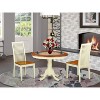 HomeStock 3-Pc Buttermilk and Cherry Solid Wood Top - Round Dining Room Set - Seats 4 - 2 of 4