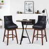 Tangkula Set of 2 Swivel Bar Stools 29" Pub Height Upholstered Chairs w/ Rubber Wood Legs - 2 of 4
