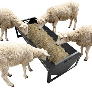 Heavy Duty Steel Goat Feeder, Heavy Duty 22 Gallon Capacity Livestock Feed Trough, Thickened Livestock Feeder - 1 of 4