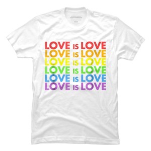 Adult Design By Humans Pride Love is Love By Luckyst T-Shirt - White - Medium - 1 of 2