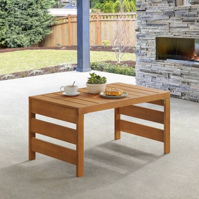 Barton Weather-Resistant Eucalyptus Wood Outdoor Coffee Table, Brown