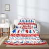 Lomsoe Christmas Throw Blanket, Red & Blue Christmas Decorations Winter Warm Flannel Throw Blanket Farmhouse Holiday Xmas Blankets. - 3 of 4