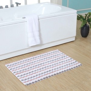 Home Weavers Orion Collection 100% Cotton Bathroom Rug, Non Slip Bath Mat Water Absorbent Soft Shaggy Mat Machine Washable - 1 of 4