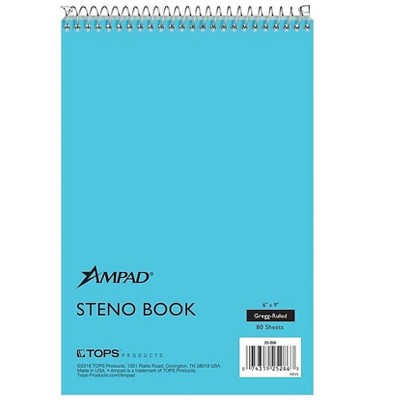 Ampad Steno Pad 6" x 9" Gregg Blue Cover 80 Sheets/Pad (TOP25-286) 800979