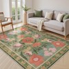 Lahome Country Floral Short Pile Velvet Rectangular Indoor Area Rug - 2 of 4