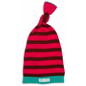 Pavilion Gift Company - Pink and Brown Stripe - 0-12 Month Baby Hat - Hats - 1 of 3
